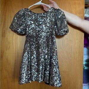 Zara Kids Sequin Dress in Silver and Black